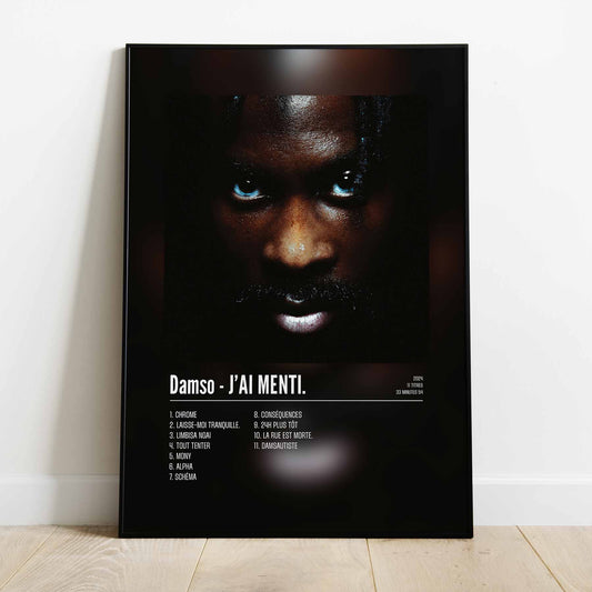 Poster Damso - J'AI MENTI. - Top Frame