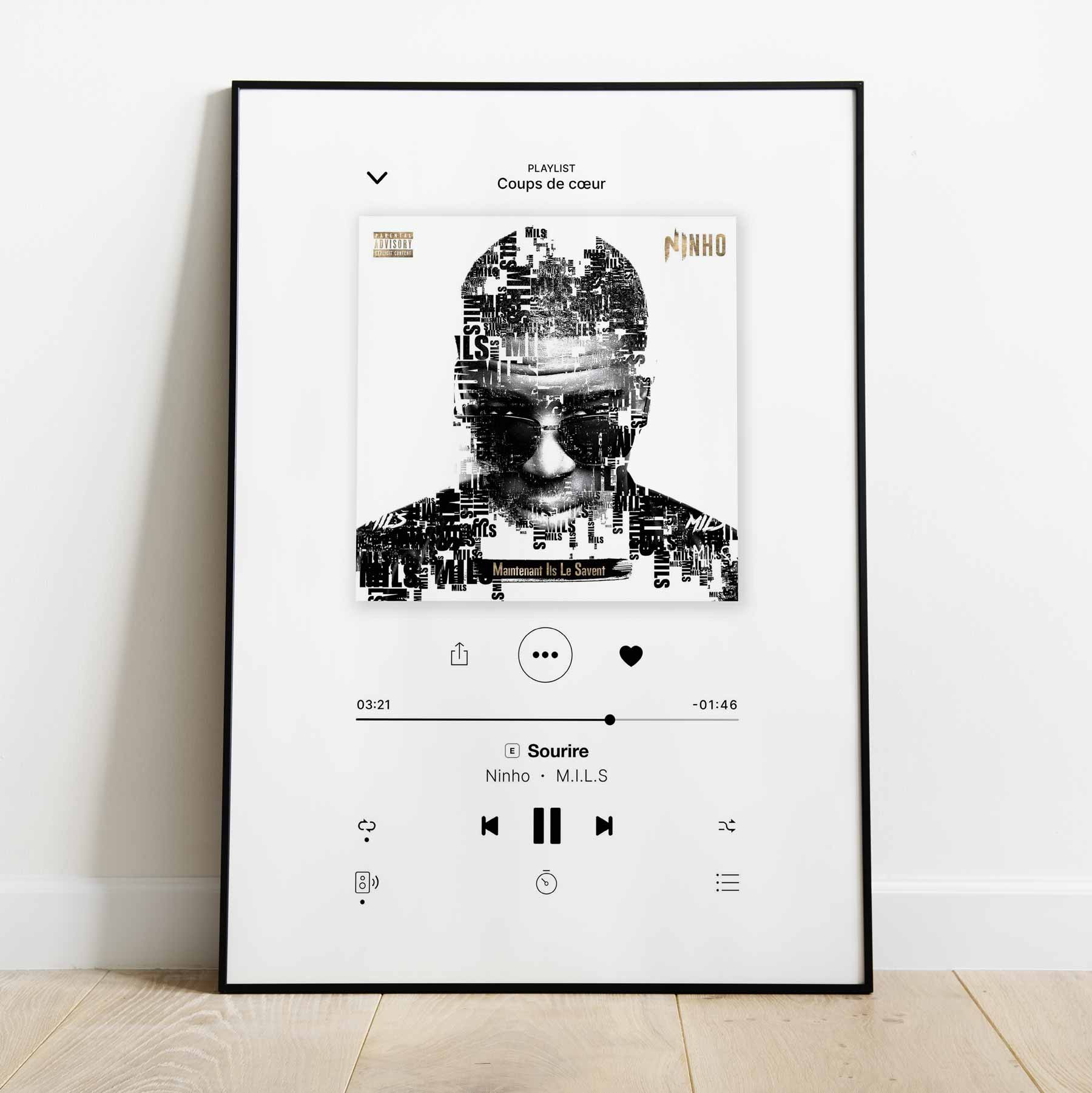 Poster Ninho - M.I.L.S 2.0 - Sourire - Top Frame