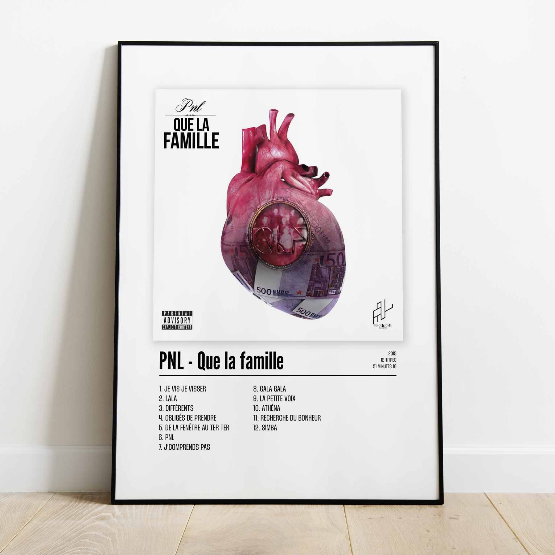 Poster PNL - Que la famille - Top Frame