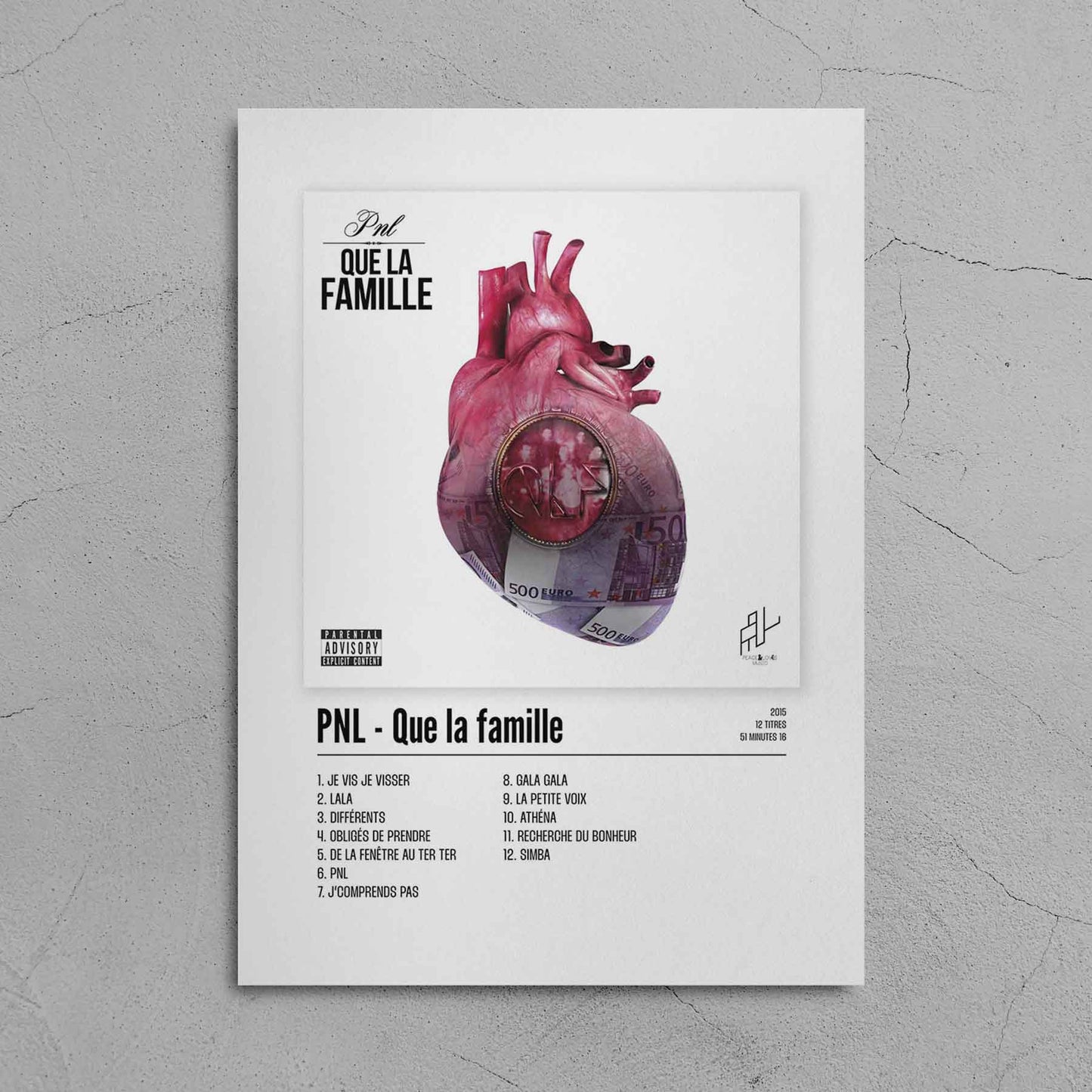 Poster PNL - Que la famille - Top Frame